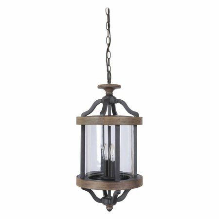 CRAFTMADE Ashwood 2 Light Outdoor Pendant in Textured Black/Whiskey Barrel Z7921-TBWB